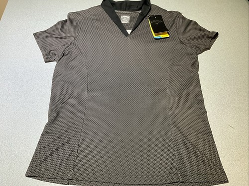 Callaway NWT Polo Shirt Opti-Dri Women BLACK Shirt SZ M FREE SH - 第 1/6 張圖片