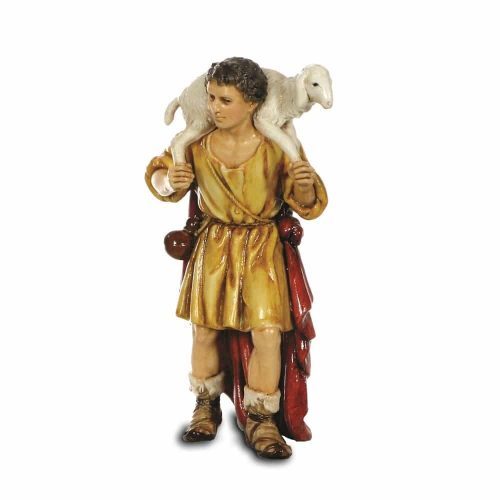 Pastore statuina Buon Pastore 13 cm di plastica Moranduzzo per presepe