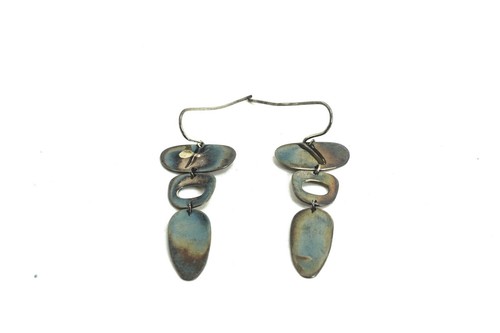 RLM Robert Lee Morris RLM Studio Sterling Silver Triple Disk Dangle Earrings