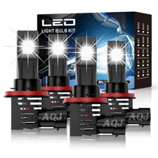 4X H11 H11 2-Side LED Headlight Kit High Low Beam Bulbs Super Bright 6500K White