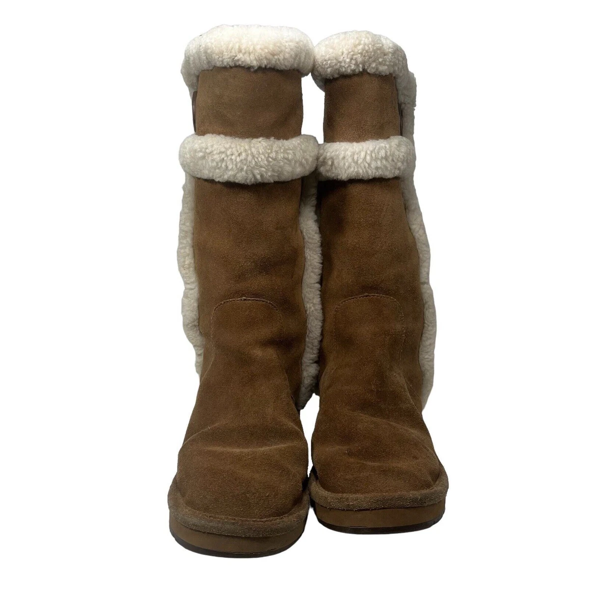 Michael Kors MK Winter Leather Boots Shearling Sheep Fur Women s Size 7M