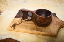 Black Walnut Kuksa, Handcarved Kuksa, Walnut Kuksa, Bushcraft Equipment