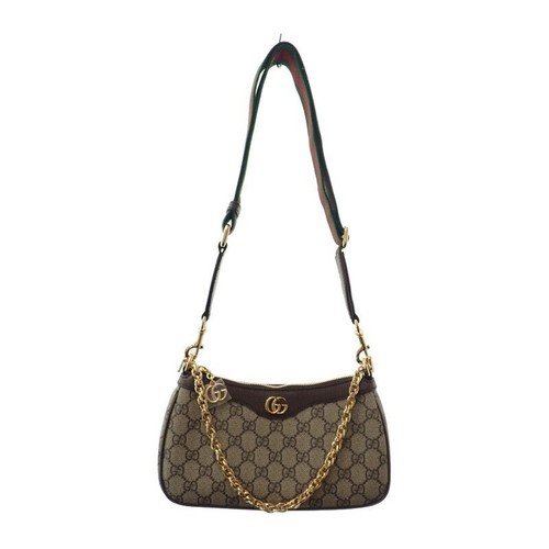 GUCCI Small Ophidia Shoulder Bag Leather Brown Beige Women's TGIS - Picture 2 of 14