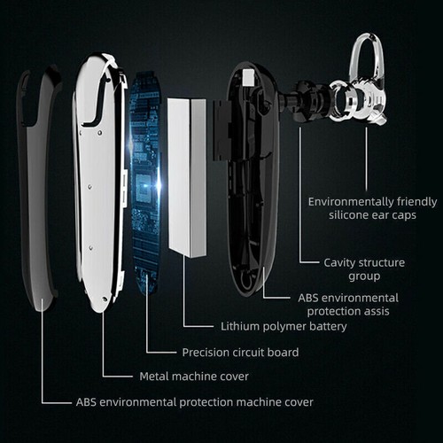 Noise Cancelling Headset Wireless Earpiece Driving Trucker Earbuds for Bluetooth - Picture 8 of 16