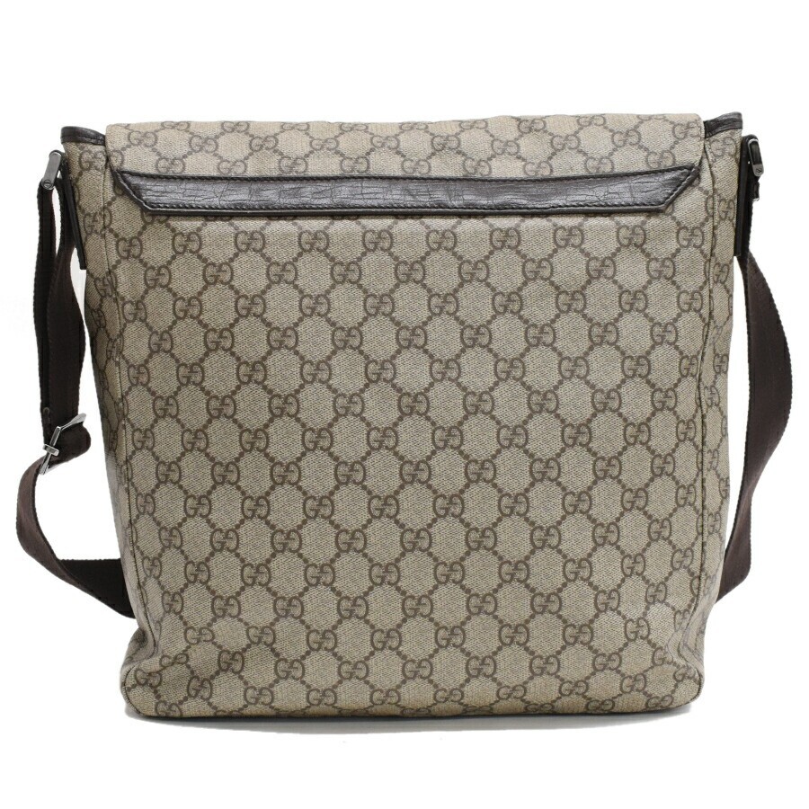 Gucci GG Supreme Shoulder Bag 141194 Beige Brown Coated Canvas