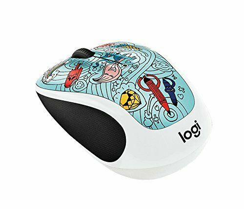 Logitech Wireless Optical Mouse M317 -BAE-BEE BluE Doodle Collection - Picture 2 of 3