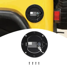  Locking Gas Fuel Filler Cap Door Tank Cover w/ Lock For Jeep Wrangler TJ 97+