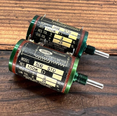 *PAIR* 500 STD 100K OHM 3% SPECTROL VISHAY POTENTIOMETER
