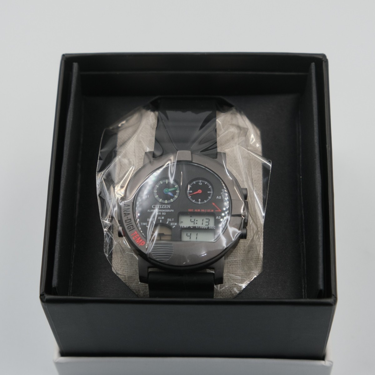 CITIZEN アナデジテンプ ANA-DIGI TEMP ブラック CITIZEN FIGURE ANA DIGI TEMP WATCH black gold Japan TICTAC