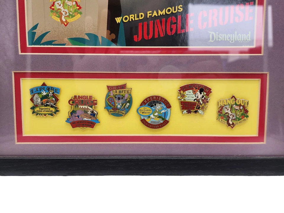 Juego de 6 prendedores enmarcados Disneyland aventura de crucero por la selva de fama mundial RARO Foto 2 de 3