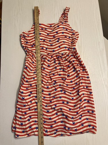 Cat and Jack Girls Red White & Blue Stars & Stripes July 4th Tank Dress XL - Picture 6 of 9