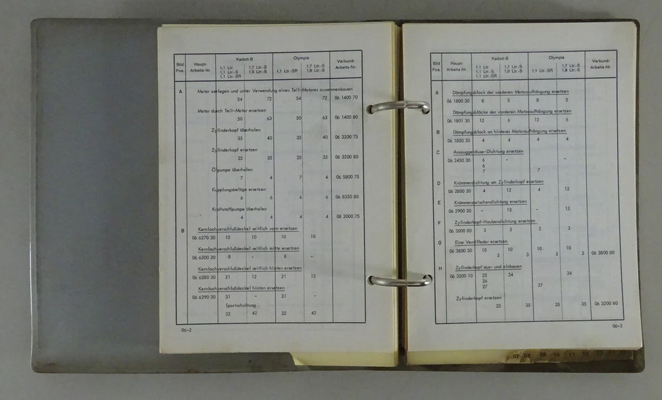 Manual De Taller Tiempos De Referencia Opel Kadett B / Olympia A Fecha 08/1967 - Imagen 2 de 4