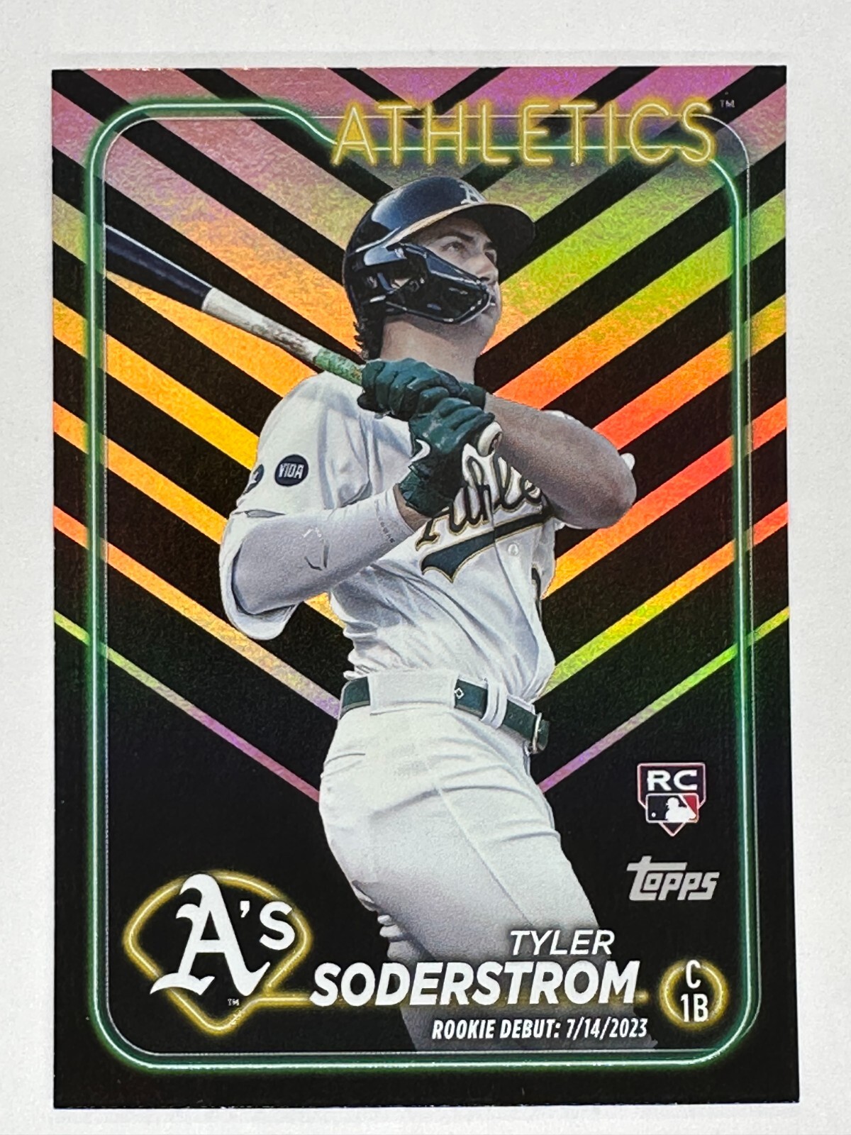 2024 Topps Update Tyler Soderstrom Rookie Debut Orange & Black Holiday Foil