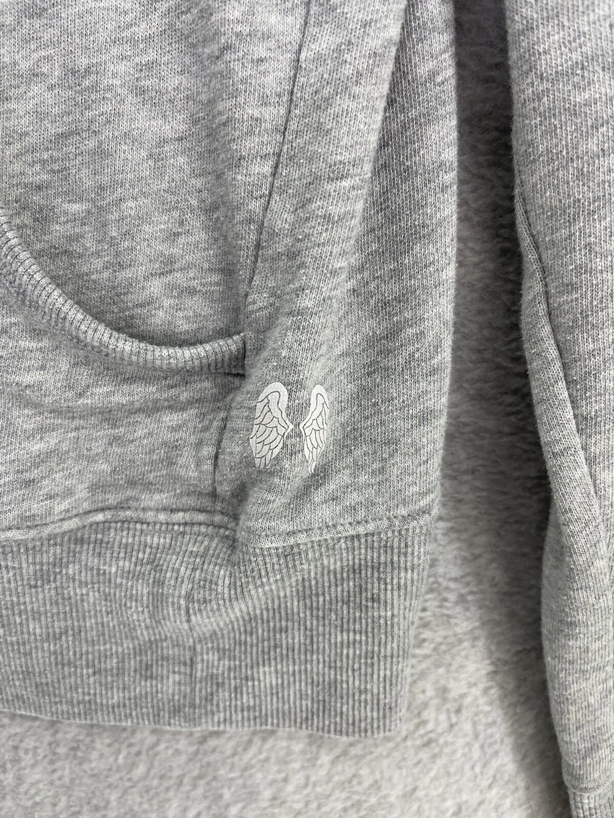 UNDERCOVER Felpa donna Victoria’s Secret tinta unita grigio angelo taglia small tasche con coulisse