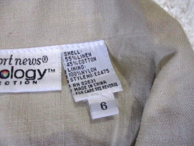 Vintage Newport News Blazer Jacket Womens 6 Beige Long Sleeve - Image 3 of 4