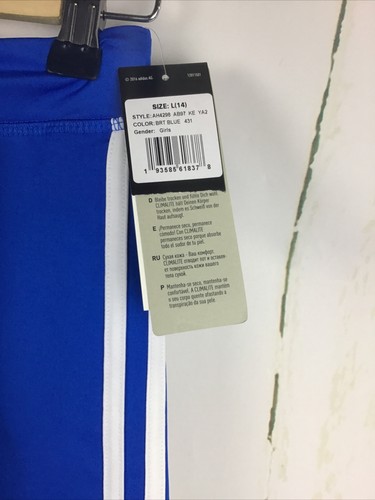 Adidas Girl’s Climalite Bright Blue Bicycle Shorts Sz. L(14) Style AH4298 - Picture 7 of 14