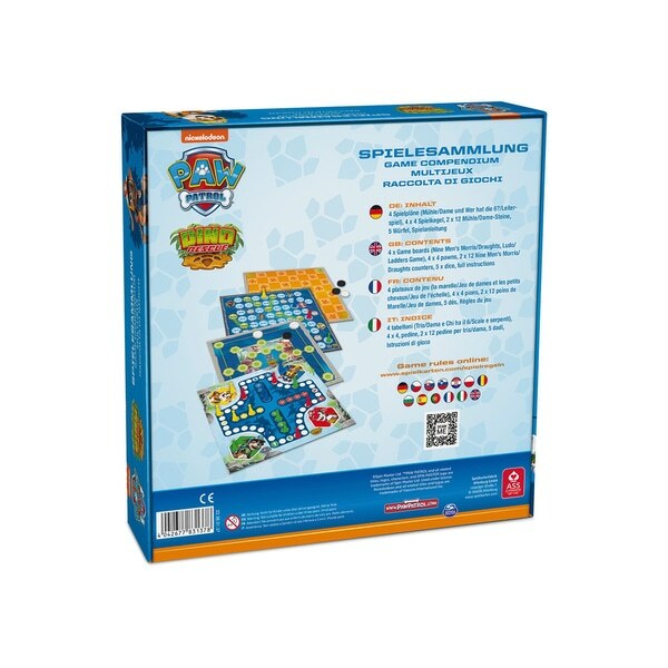 Paw Patrol 3-in-1 Spielebox - Enthält Quartett, Mau-Mau Und Memo, Für 2-4 Spieler Ab 4 Jahren