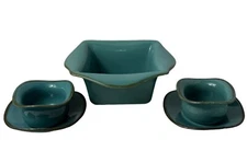 Southern Living Home Tuscan Square Baking Dish With 2 Tidbit Bowls/Saucers Teal
