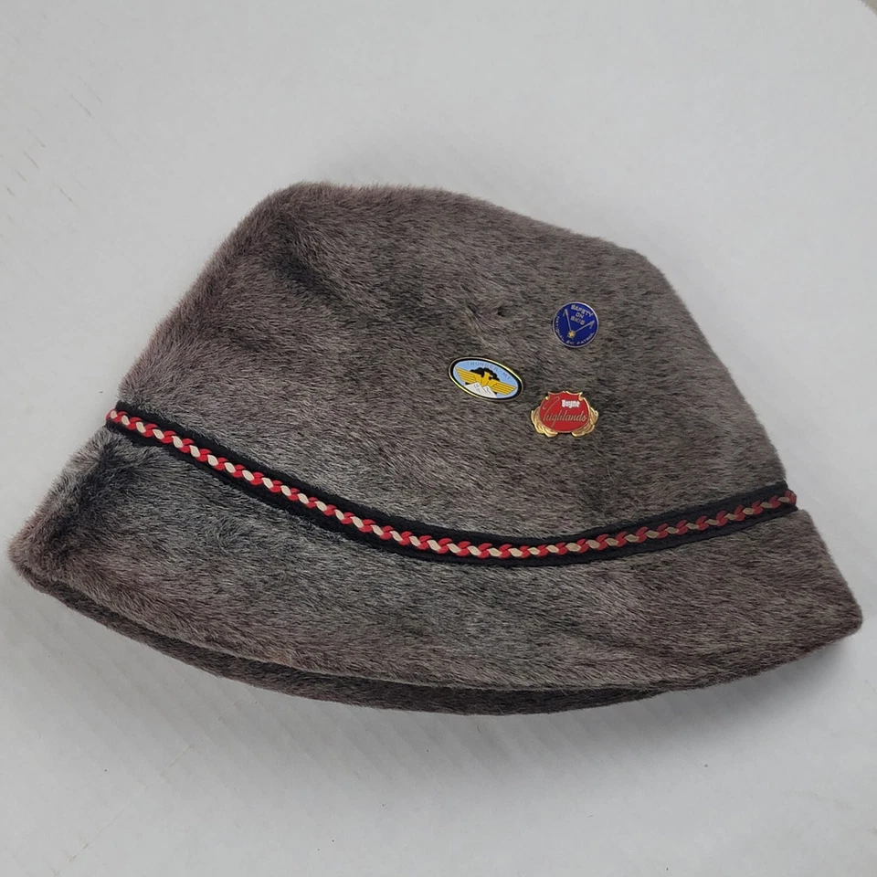 Chapéu masculino vintage North King J Seifter & Sons XL 7 5/8 cinza pele sintética forrado de cetim - Imagem 2 de 4