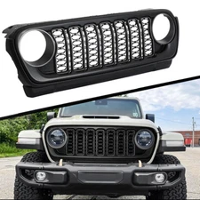 Front Grill Bumper Mesh Grille For Jeep Wrangler JL 2018-2023 2024 Gladiator JT