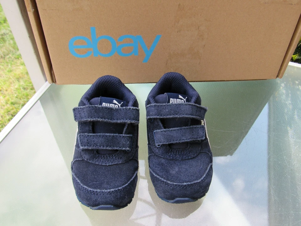 PUMA Baby Boys size 5C Navy Suede Touch-Fasten Lightweight Sneakers Casual Shoes - Image 3 of 4