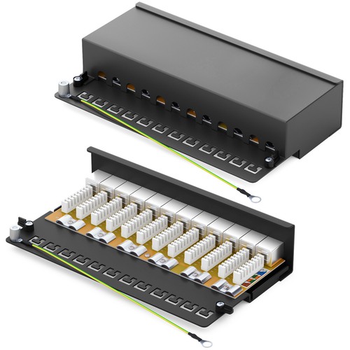 Cat6 Cat6a Patchpanel 8/12/16/24-Port RJ45 geschirmt Desktop Aufputz10 GB LAN - Afbeelding 125 van 193