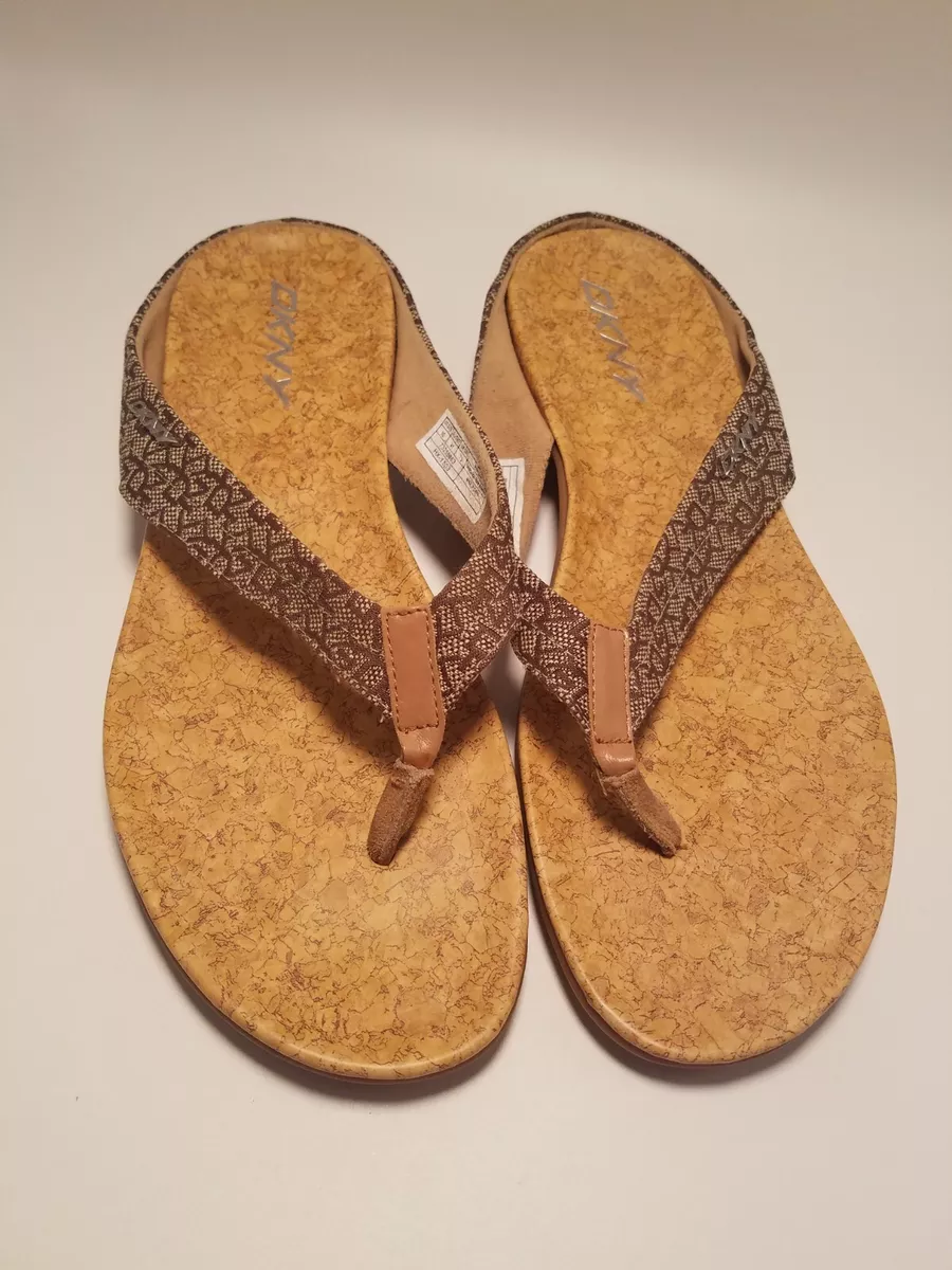 Dkny cork flip best sale flops