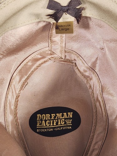 Dorfman Pacific Herren Fedora/Safari Hut Vintage hellbraun hergestellt in den USA Größe/L - Bild 6 von 6