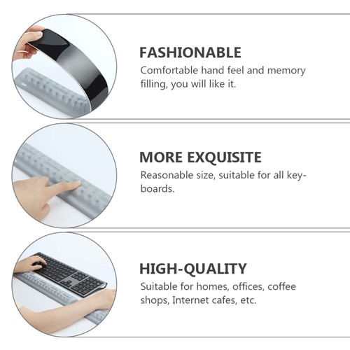 Memory Foam Handhalter Hellgraues Design Tastatur Handgelenk Ruhe - Photo 7/12