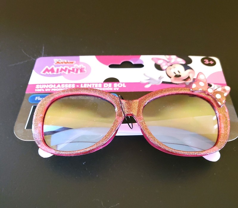 DISNEY JUNIOR MINNIE KIDS PINK SPARLEY SUNGLASSES WITH POKA DOT BOW**BRAND NEW**