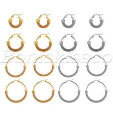 Women Girls Vintage Hoop Earrings Hypoallergenic Stainless Steel Ear Studs Gift