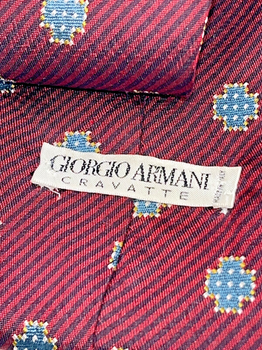 Giorgio Armani Aztec Mens Tie 100% Silk Cravatte Geometric Motif Italy Vintage - Picture 7 of 8
