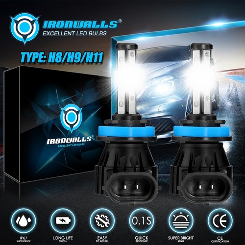 4-sides H11 H9 LED High Beam Headlight Bulbs Conversion Kit 6500K White Bright - Bild 1 von 12