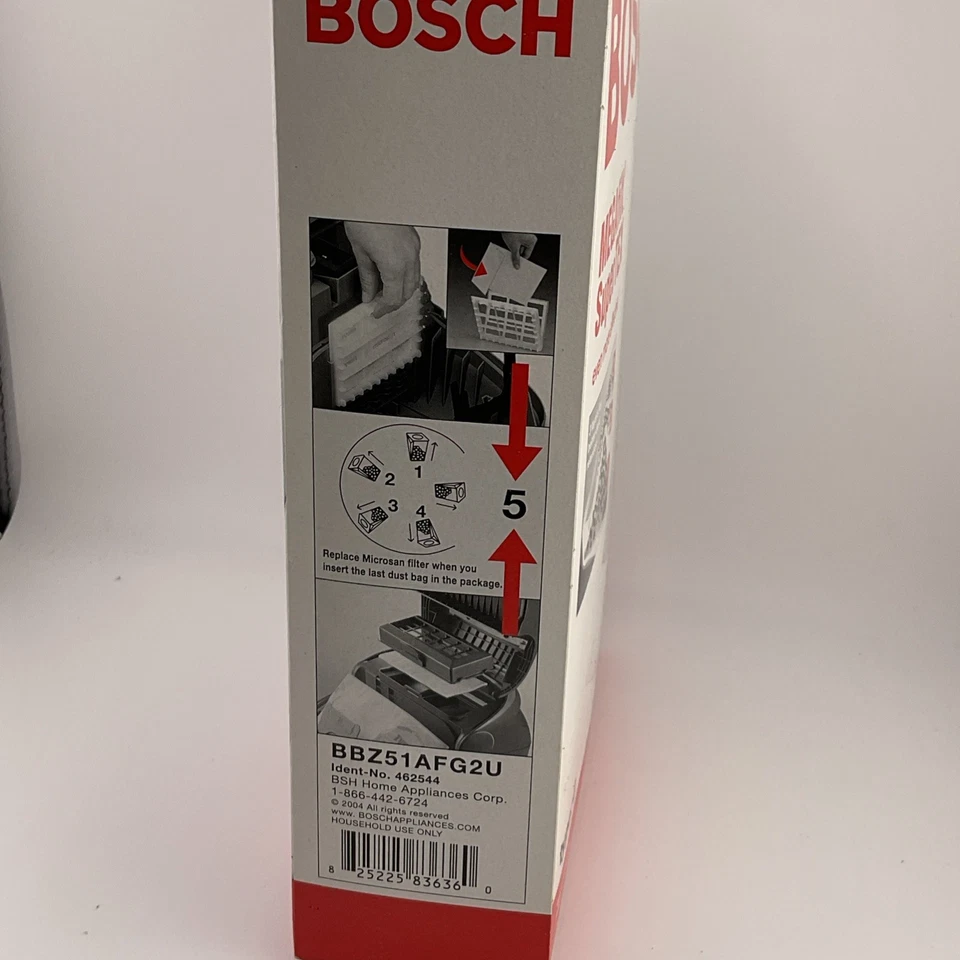 SEALED BOSCH Part #462544 MEGAfilt SuperTEX 5 Pack Vacuum Bags. Genuine - Image 2 of 4