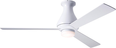 Altus LED Flush 52'' Gloss White Hugger Ceiling Fan with White Color Blades and H