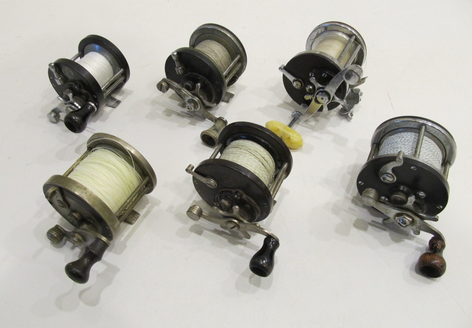 Collection of 6 Vintage Conventional Saltwater Fishing Reels