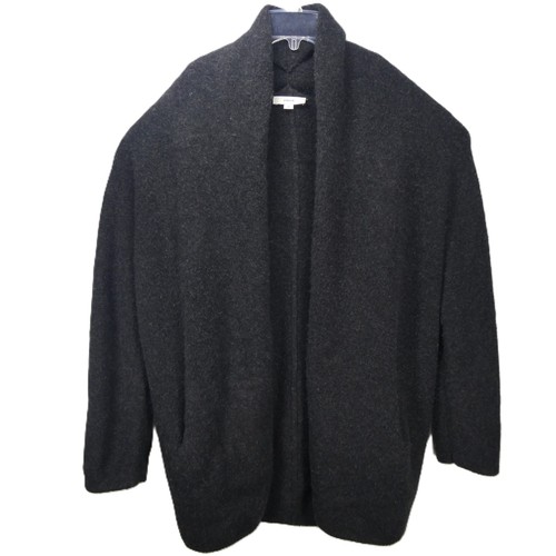 Vince Women's Black Size Small Wool Blend Collared Cardigan Long Sleeve Pockets