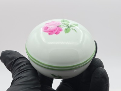 Vintage Augarten Wien Viennese Rose Vanity Jar Trinket Dish - Excellent!