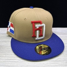 New Era Dominican Republic Flag WBC 59Fifty Fitted Hat Khaki 2-Tone Size 7 1/4