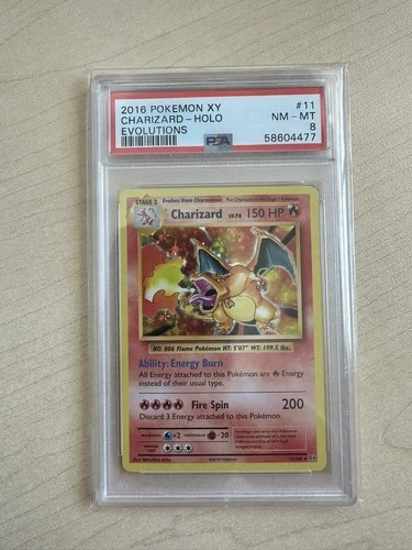 PSA 8 Charizard #11 Holo - 2016 Pokemon XY Evolutions 11/108