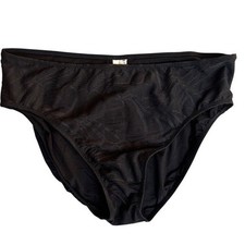 Profile By Gottex Black High Waist Full Coverage Bikini Bottoms Size 16 NEW 44