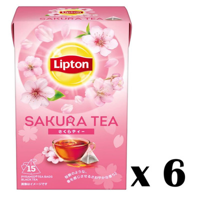 Set of 6!! Japan Tea Lipton Cherry Blossoms Sakura Tea Tea Bags 15pieces/1BOX