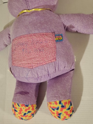 Vintage Secret Message Doodle Bear 22" Plush Only No Pen Marker Tyco 1995 - Picture 5 of 6