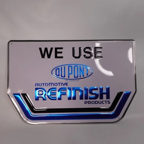 Vintage 1984 DuPont Automotive Refinish Products Metal Sign Advertising