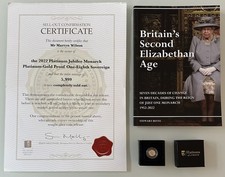 2022 Platinum Jubilee Monarch Platinum-Gold Proof 1/8 Sovereign -Limited Mintage