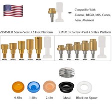 US Dental Locator Abutment compatible Zimmer PA  3.5/4.5 Overdenture Male Caps
