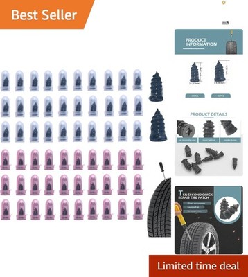 60 PCS Tire Repair System - Versatile Rubber Screws for Cars, Bikes & Trucks