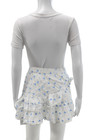 Love Shack Fancy Womens Mini Skirt Blue Floral Cotton Boho Pull On Size XS — photo 3