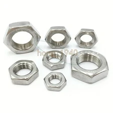 5-20PCS 304 STAINLESS STEEL PITCH HEX NUTS HEX THIN NUT M3-M14