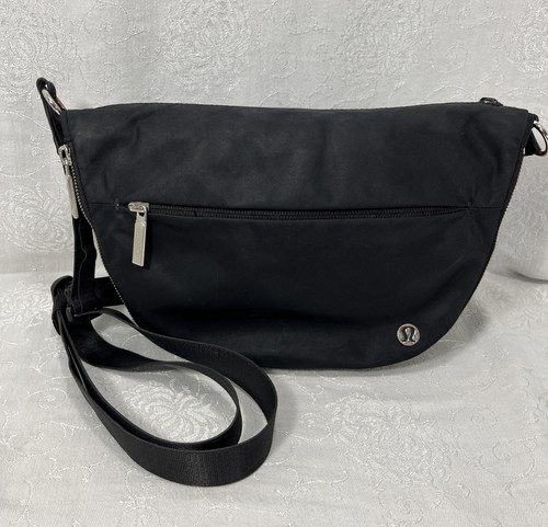 Lululemon All Night Festival Bag Purse Tote Black Zip Lulu Lemon - Picture 2 of 17